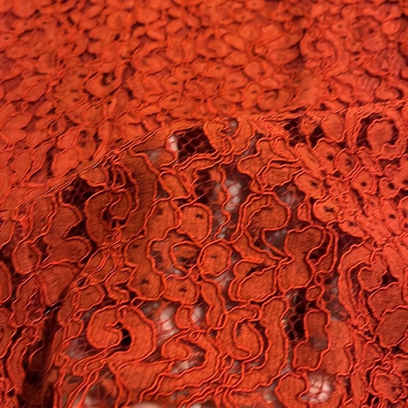 Zara Red Lace Short Sleeve Dress Size Medium - Picture 3 of 14